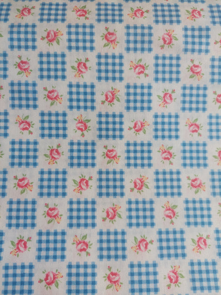 Flower Sugar cotton fabric by Lecien 30844-77 Square in Blue