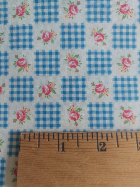 Flower Sugar cotton fabric by Lecien 30844-77 Square in Blue