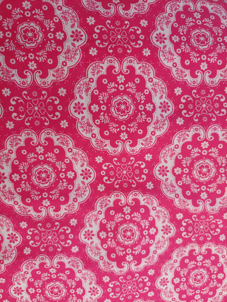 Flower Sugar cotton fabric by Lecien 31272-22 Dark Pink Lace