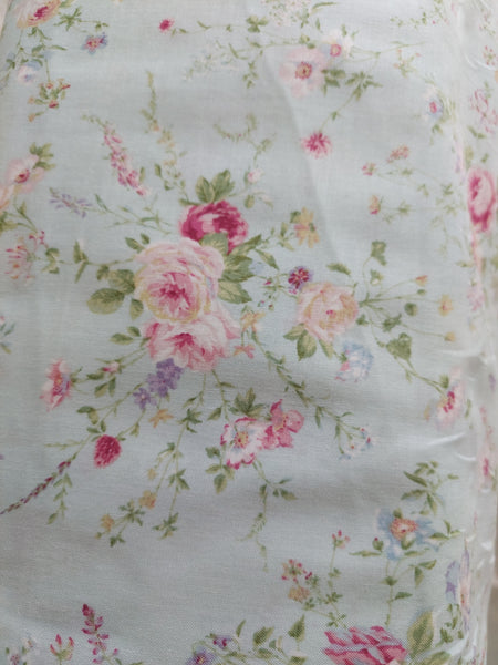 Rococo and Sweet fabric by Lecien 31361-60 Roses on Aqua