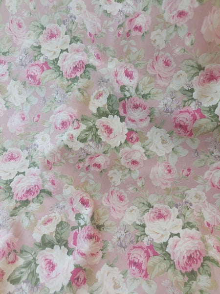 RuRu Bouquet cotton fabric by Quilt Gate Ru2420-11B Pink Roses on Pink