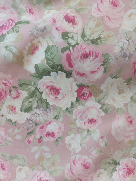 RuRu Bouquet cotton fabric by Quilt Gate Ru2420-11B Pink Roses on Pink