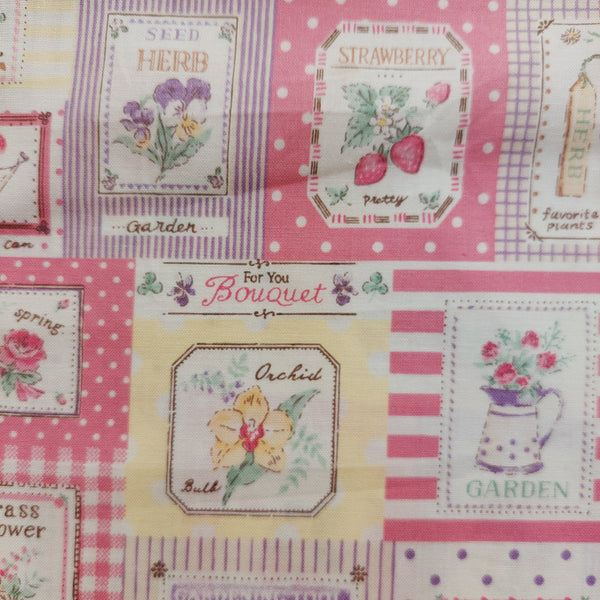 Yuwa cotton fabric  Fourson Collection FO826104E Market Flowers