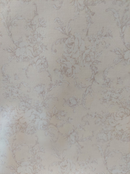 RuRu Bouquet cotton fabric by Quilt Gate Ru2420-15A White Rose Toile on Cream