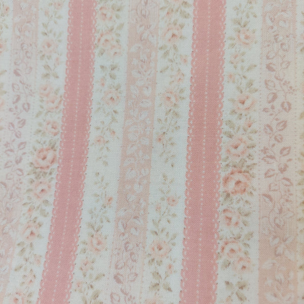 Classic Rose cotton fabric by Quilt Gate MR2010-16B Vintage Stripe