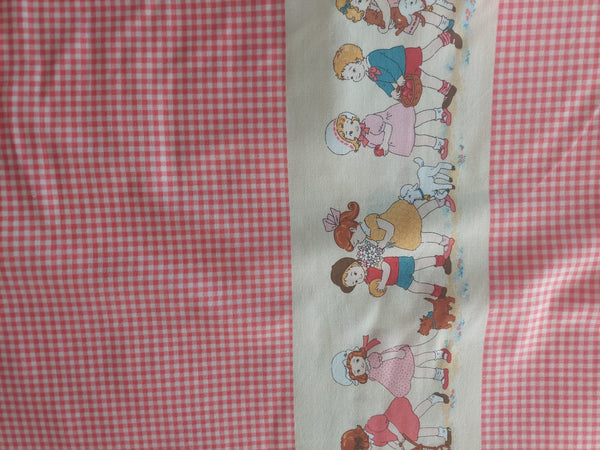 Petit Marianne cotton fabric by Lecien 31036-30 red gingham border print