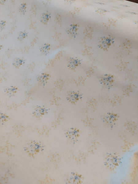 Mary Rose cotton fabric by Quilt Gate MR1040-13C Tiny Blue Roses on Cream