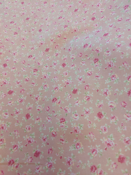 RuRu Bouquet cotton fabric by Quilt Gate Ru2420-14B Small Pink Roses on Pink