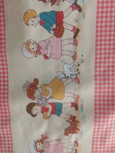 Petit Marianne cotton fabric by Lecien 31036-30 red gingham border print