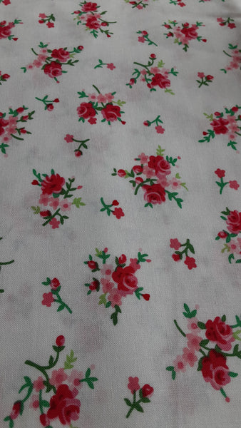 Pam Kitty Bouquet cotton fabric by Lakehouse Dry  Goods  LH12061white