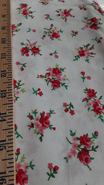 Pam Kitty Bouquet cotton fabric by Lakehouse Dry  Goods  LH12061white
