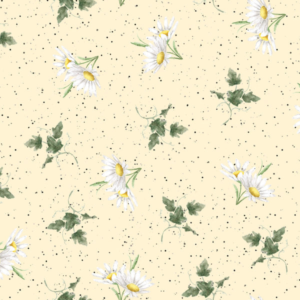 Bramble Patch Cotton Fabric by Maywood Studios 10105-S Daisy Toss Yellow