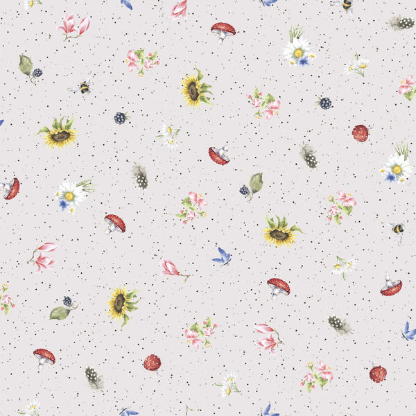 Bramble Patch Cotton Fabric by Maywood Studios 10106-K Mini Print in Gray